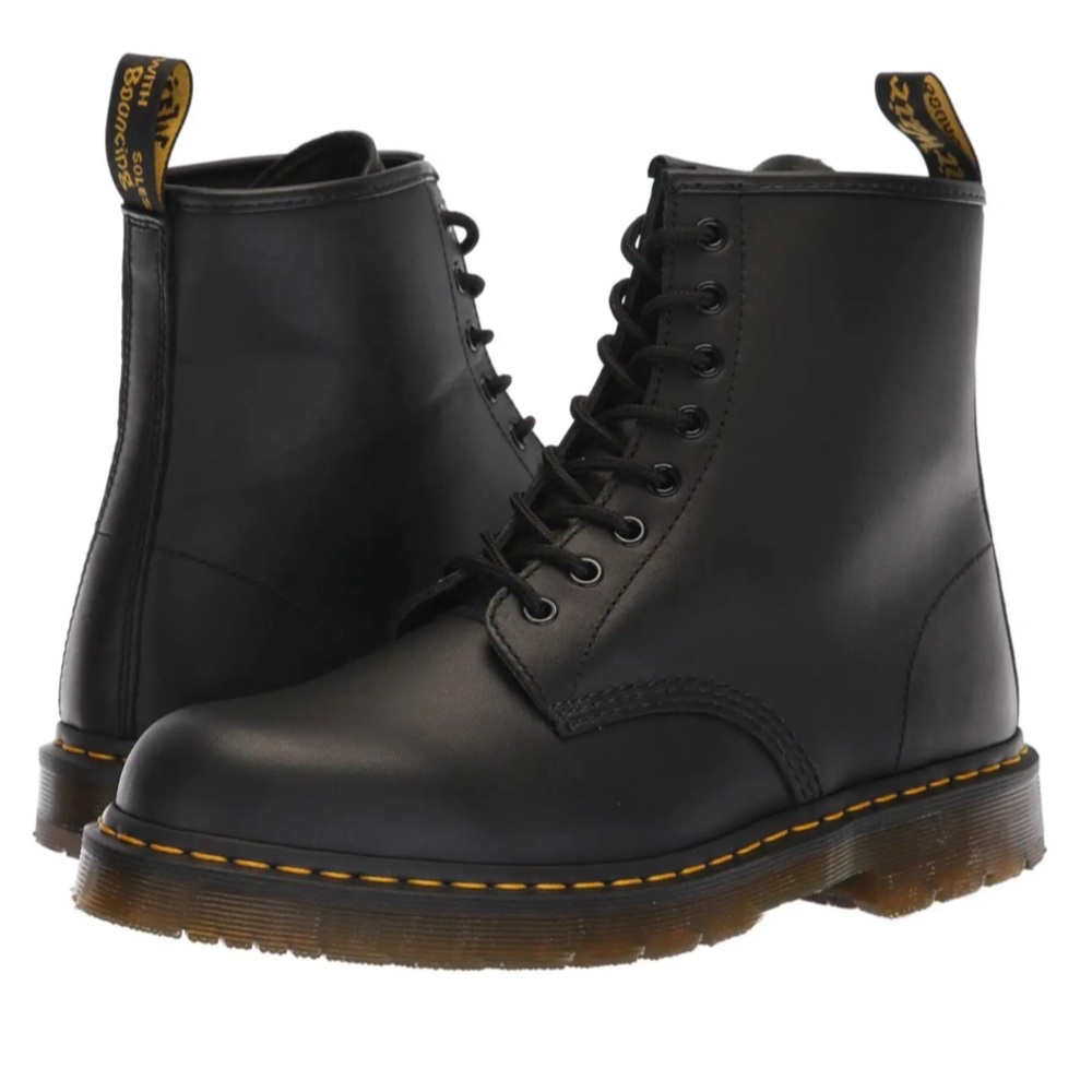 NEW Mens Dr. Martens 8-Eye Black Industrial Boots Size US 10